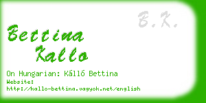 bettina kallo business card
